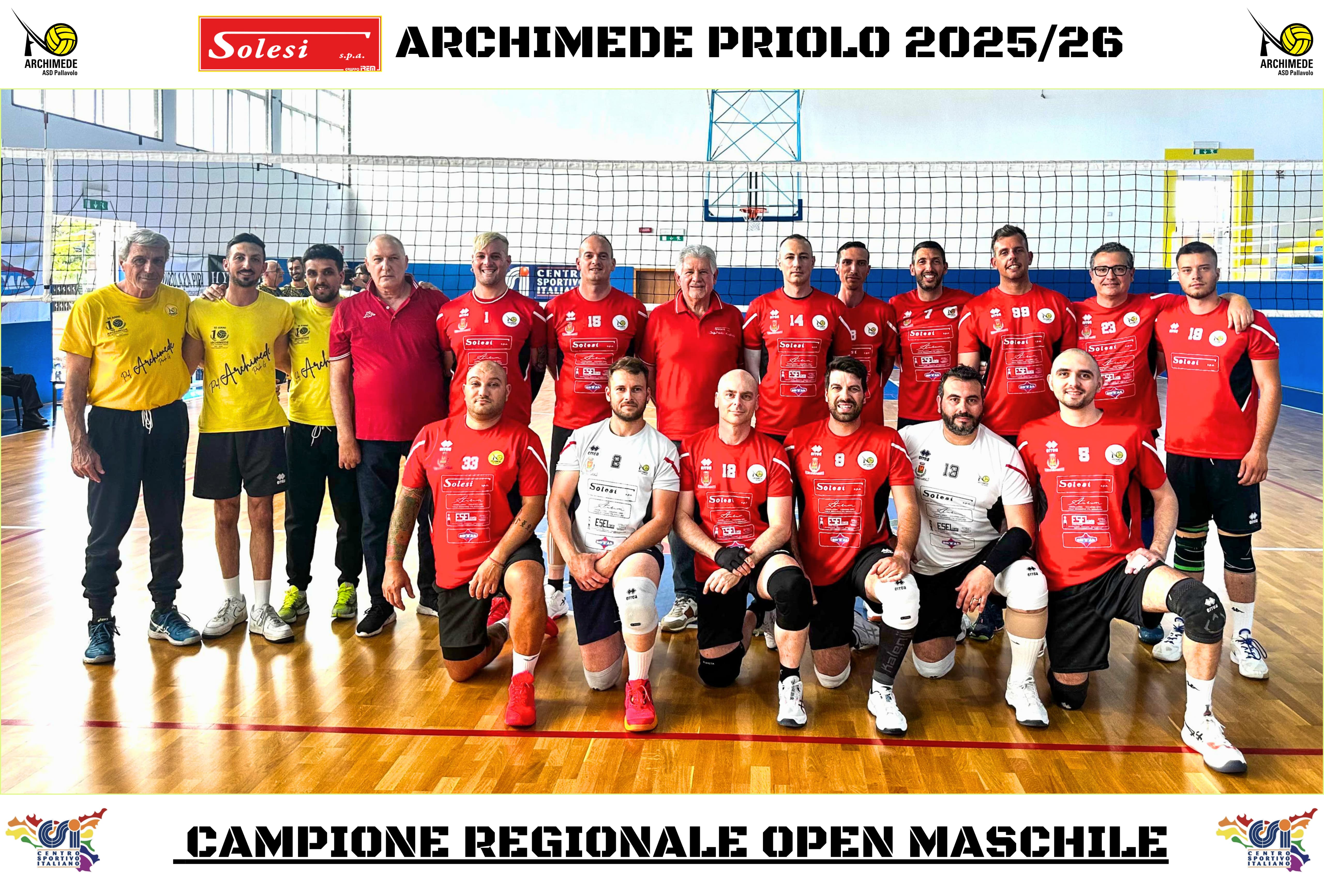 Solesi Archimede Priolo nella storia: Campione Regionale Open Maschile CSI 2025/26
